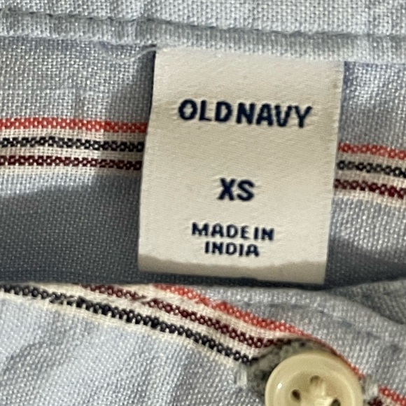 Old Navy sz x sm shirt style button down lite  blue with pin striping - Picture 9 of 10